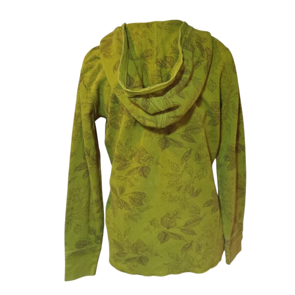 North River Outfitters Leaf Print Hoodie Sz L Green Hooded Top - Picture 2 of 8